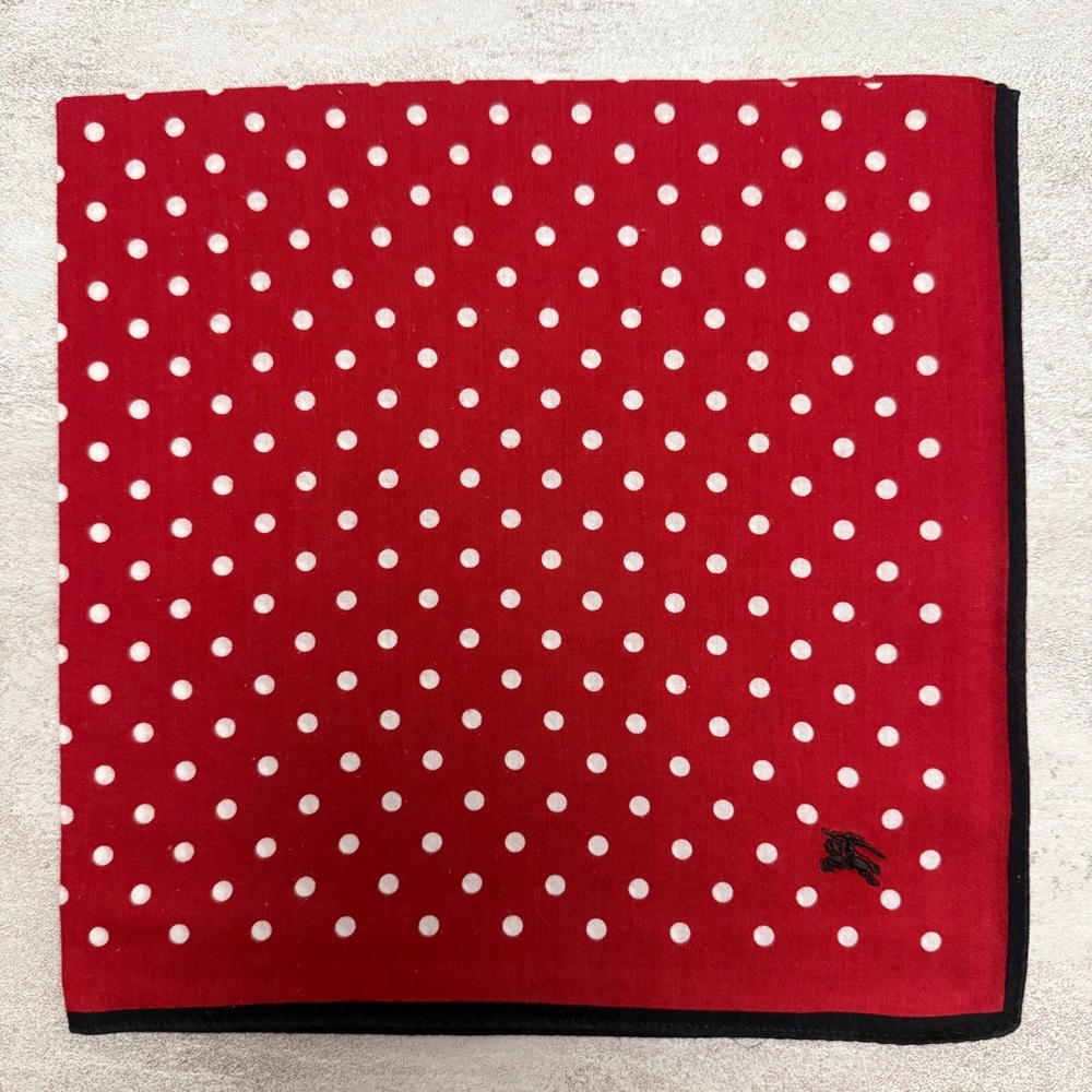 Burberry vintage handkerchief cotton Red and White Polka Dot - Picture 5 of 5